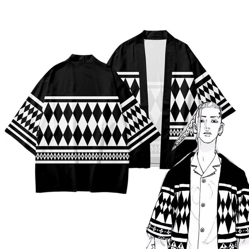 New Tokyo Revengers Haori Coat Sano Manjirou Ken Ryuguji Haori Anime Cosplay Costumes Japanese Kimono Summer Short Sleeves Tops T-shirt Shorts