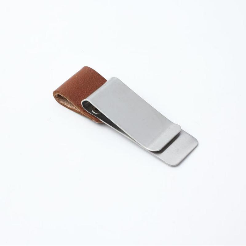 

Handmade Leather Brass Stainless Steel Pen Holder Clip Journal Notebook Paper Folder Writing Office Supplies коричневий