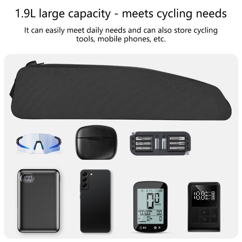 Waterproofed Cycling Handlebars Bag With Detachable Shoulder Strap and Elastics Storage Band for Mountain Bike