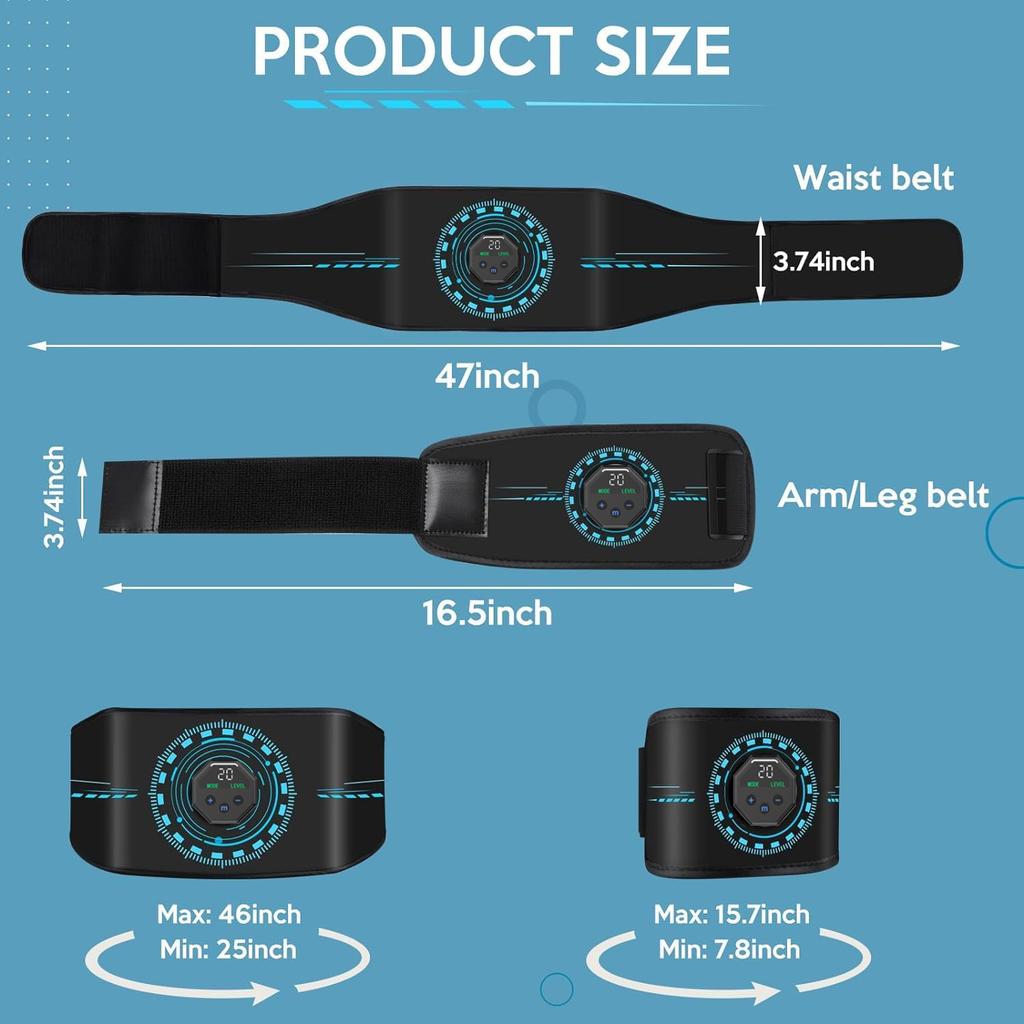 EMS Muscle Stimulator Electric Abdominal Trainer Belt Abs Toner Body Slimming Fitness Training Equipment Lose Weight Burning Fat