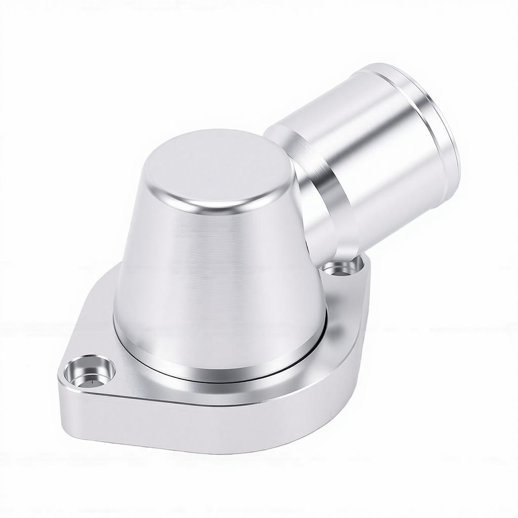 90 Degree Billet Swivel Thermostat Housing Water Neck 1.5in Aluminum Alloy Silver Replacement for LS Engine