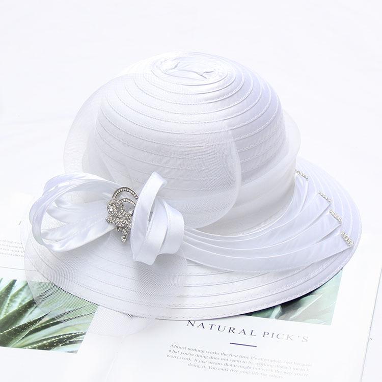 Spring And Summer Mesh Visor, Flower Temperament, Wedding Hat, Sun Protection, Big Brim, Sun Hat, Basin Hat, Women'S Fashion Hat