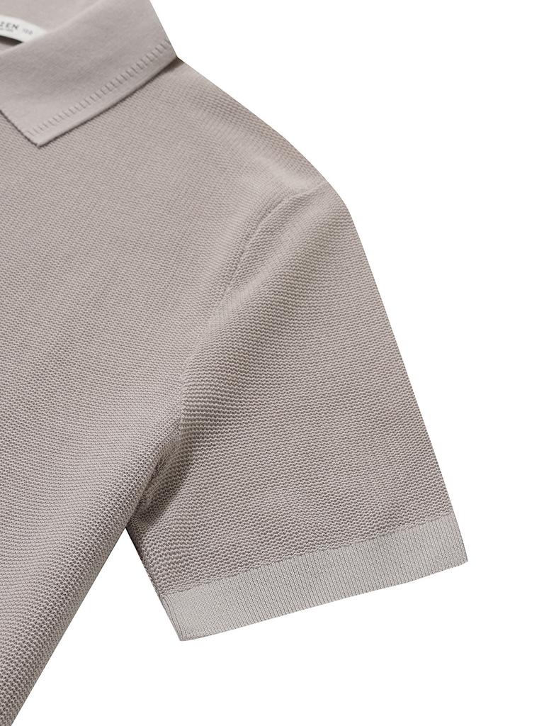 OLZEN Men'S Knitted Collared Short Sleeve Tee_Zog3Et1371Lbe