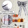 5cm Wide Halloween Foil Skull Ribbon Halloween Party Decoration Pumpkin Spider Web Bow DIY Craft Ribbon for Holiday Events and Gift Wrapping