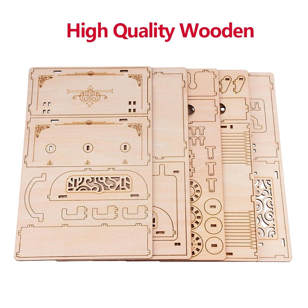 Slaptažodžio dėžutė „Pasidaryk pats“ vaikams 3D medinių dėlionių surinkimo modelių rinkiniai Montessori STEM žaislai vaikams Vaikams berniukams mergaitėms gimtadienio dovana