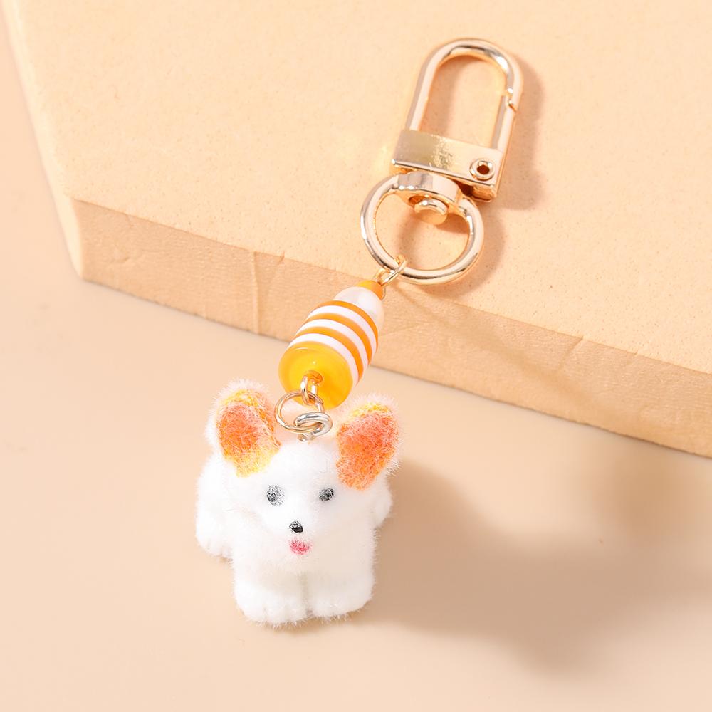 Cute Puppy Dog Keychain 3D Animal Key Ring Pendants for Women Girls Handbag Decor DIY Kid's Jewelry Gift