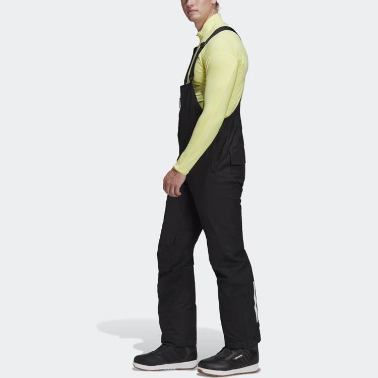 Adidas Solid Color Suspenders Casual Pants Men Bottoms Black HA0598