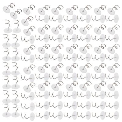 100 Stück Verdrehter Stift Edelstahl Transparentes ABS Rutschfest Sofa Fixiert Spiralnagel(Spiralförmig gedrehter Stift )