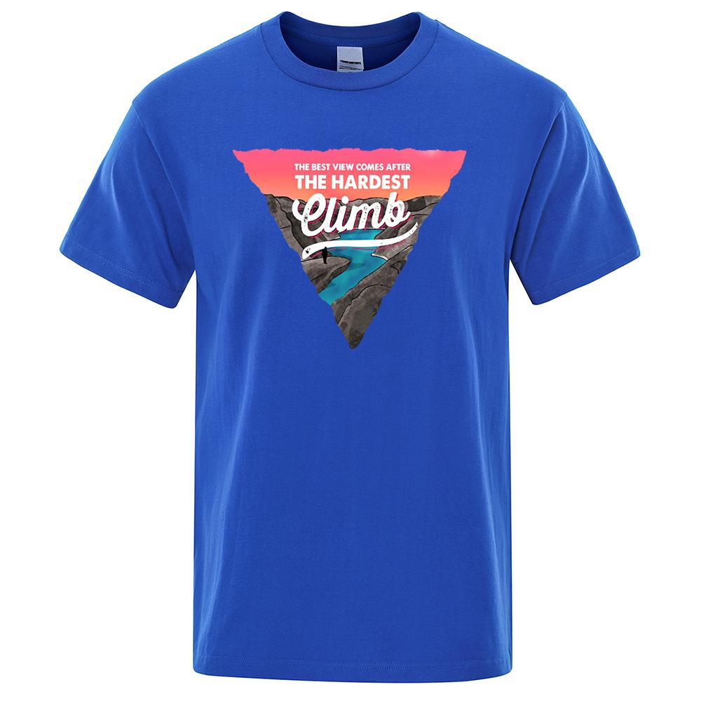 Inverted Triangle Letter Pattern Mens Tshirt Creativity Loose Tee Clothes Cotton Sportswear Oversized Tops