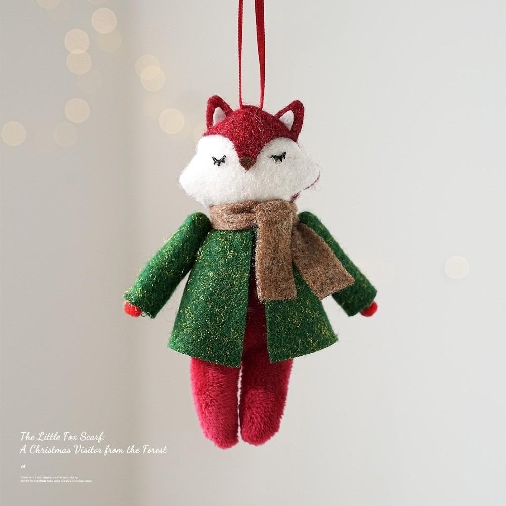 Elk Fox Tree Hanger Hanging Rope Xmas Decoration Cute Doll Pendant  Party Layout