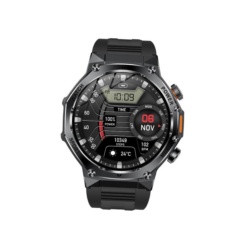 AK82 Smartwatch 1,8" Taschenlampe Outdoor Multi-Sport Fitness-Tracker Herren BT Drahtlose Anrufe 800mAh Großer Akku Smartwatch