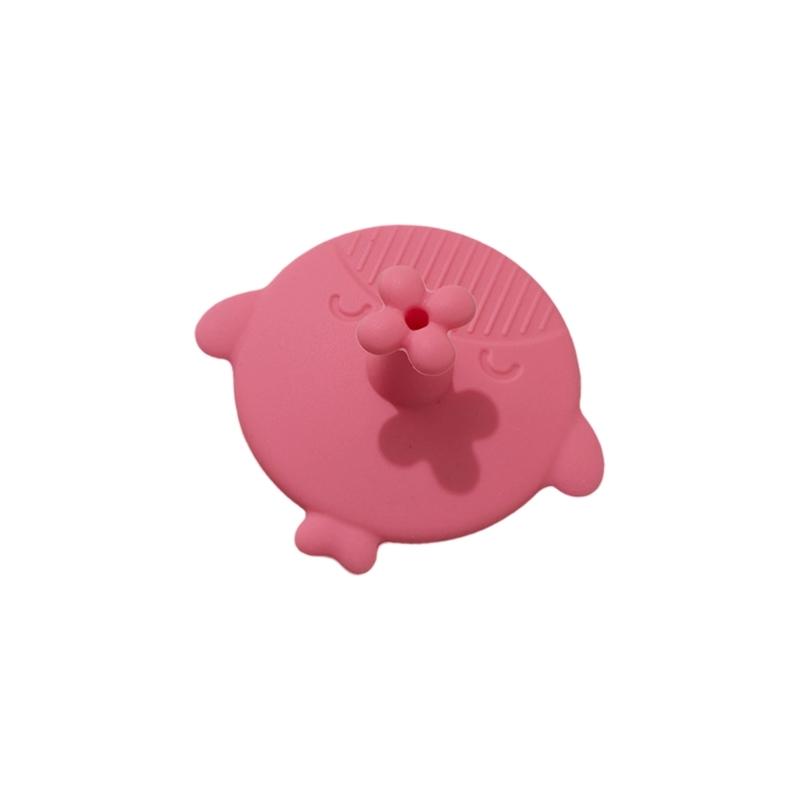 Silicone Massage Shampoo Brush Baby Bath Cradle Caps Brush Comb Scrubber Brush Universal for Newborns Baby Essential розовый