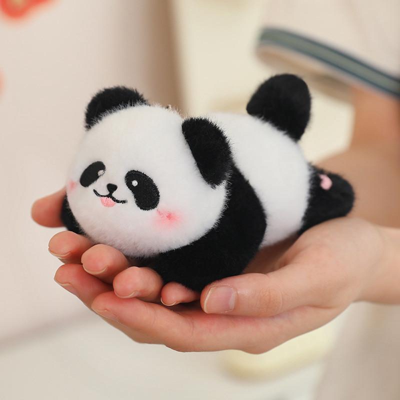 Plush Panda Spinning Keychain Backpack Charm Couples Gift Short Decor Plush
