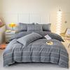 Pure Cotton Abraded Bedding Four-piece Set, Bed Sheet Quilt Cover, Dormitory Cotton Three-piece Set