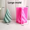 3D Pillar Swirl Candle Molds Wave Twirl Taper Spiral Silicone Mould Geometric Abstract Decorative Wavy Soy Wax Mold Clay Molds