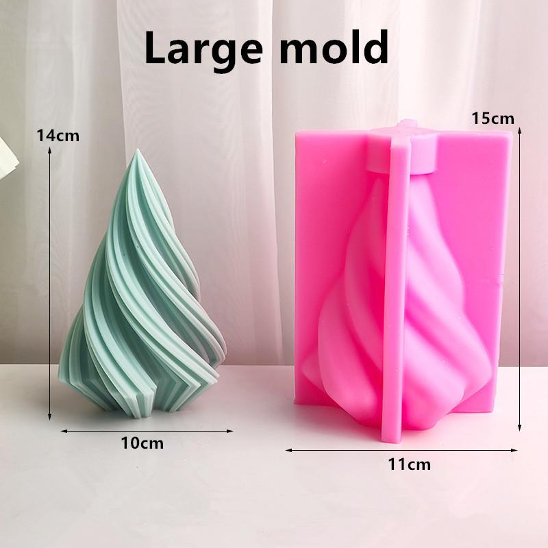 3D Pillar Swirl Candle Molds Wave Twirl Taper Spiral Silicone Mould Geometric Abstract Decorative Wavy Soy Wax Mold Clay Molds