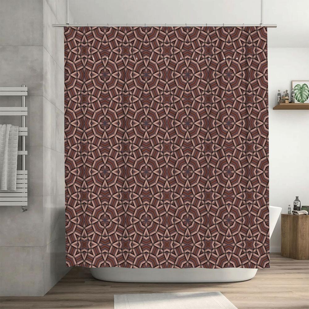 Kaleidoscope Pattern Waterproof Bathroom Shower Curtain for Home Decor in Multiple Colors Customizable Sizes Available