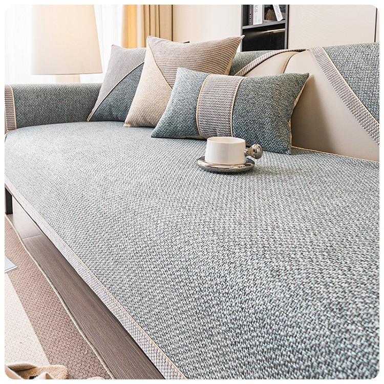 Woven Cotton and Linen Sofa Cushion for All Seasons Universal Non-slip Sofa Cover Cover Backrest Cover Cloth Towel