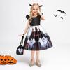 3 ks Pumpkin Witch Cosplay dievčenské šaty Vianočný Halloween Vampire Kostým Dievčenské Party Princezná Šaty Deti Detské Oblečenie 3 6 8 10 Year Black