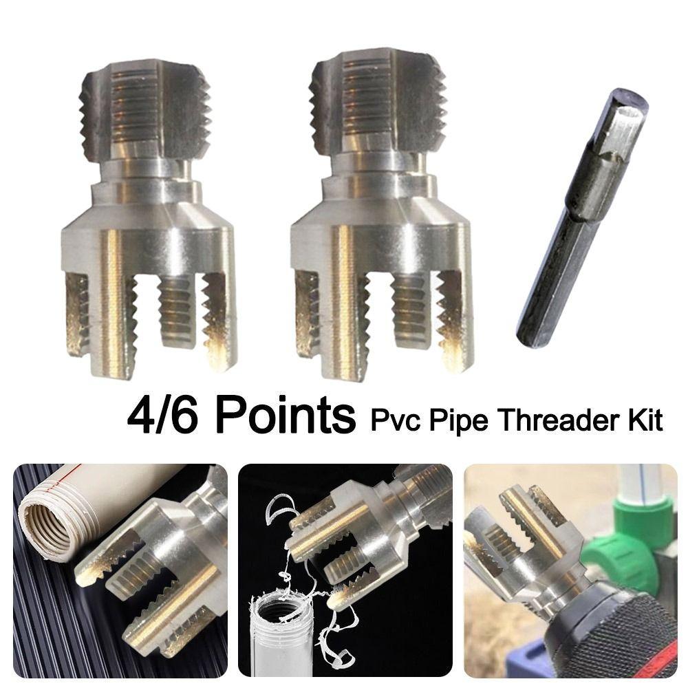 New 4/6 Points PVC Pipe Threader Kit Internal/External Thread Fast PPR Water Pipe Opener Tap Thread Tap Waterpipe Tapping Tool