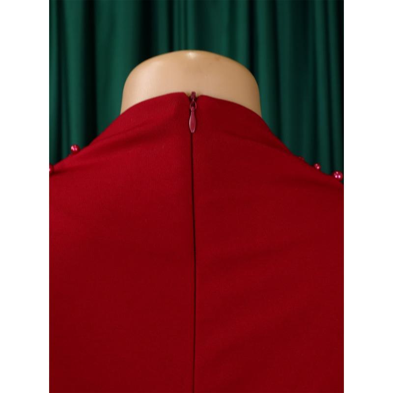 YYFS Women's Fashion Spring Fall Solid Color Print Long Sleeve O-Neck High Waist Casual Dresses