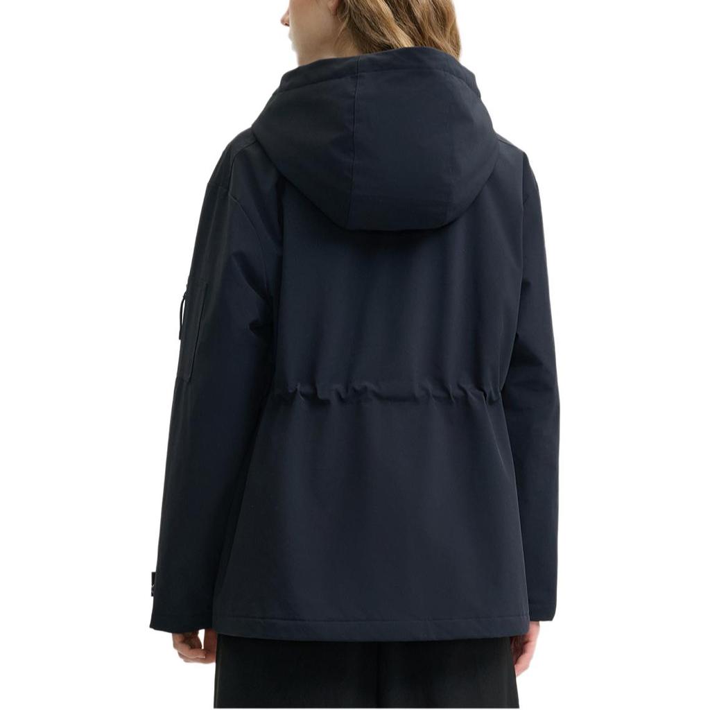 Fila Heritage Casual Simple Loose Warm Waterproof Hooded Cotton Jacket Women Jackets Black F11W448913F-BK