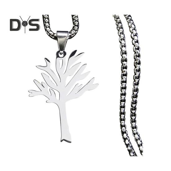 

Унисекс ожерелье кулон Древо жизни чистый цвет титановая сталь полированная индивидуальная женское мужское шейное украшение клубное вечернее ожерелье серебряный