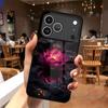 2D Night Lotus Pattern Phone Case for iPhone 17 16 15 14 13 12 11 X XR XS Max Pro 8 plus - Transparent Glass Protective Cover