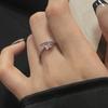 Rosa Zirkon Schlichter Offener Ring Süße Liebe Nischendesign Stern Hoher Sinn Verstellbarer Ring