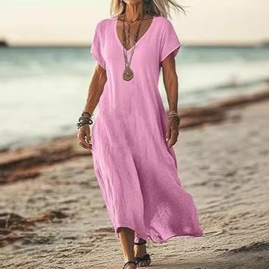 New loose holiday style casual dress summer