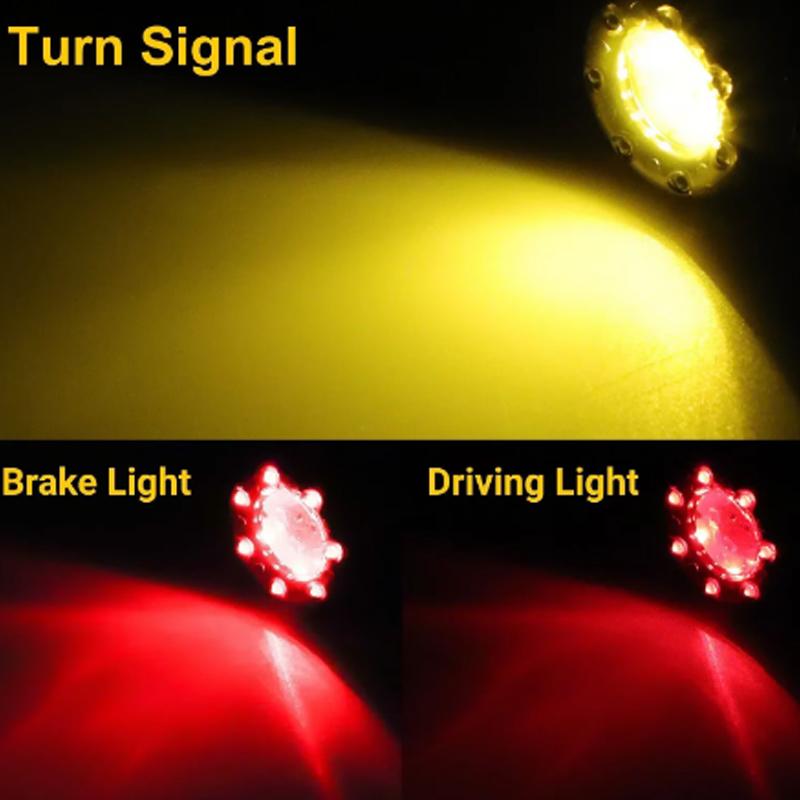 Motorcycle Turn Signal Light LED Mini Bullet Moto Indicators Stop Light LED Universal 12V 8mm LED Brake Amber Red Tail Lamp