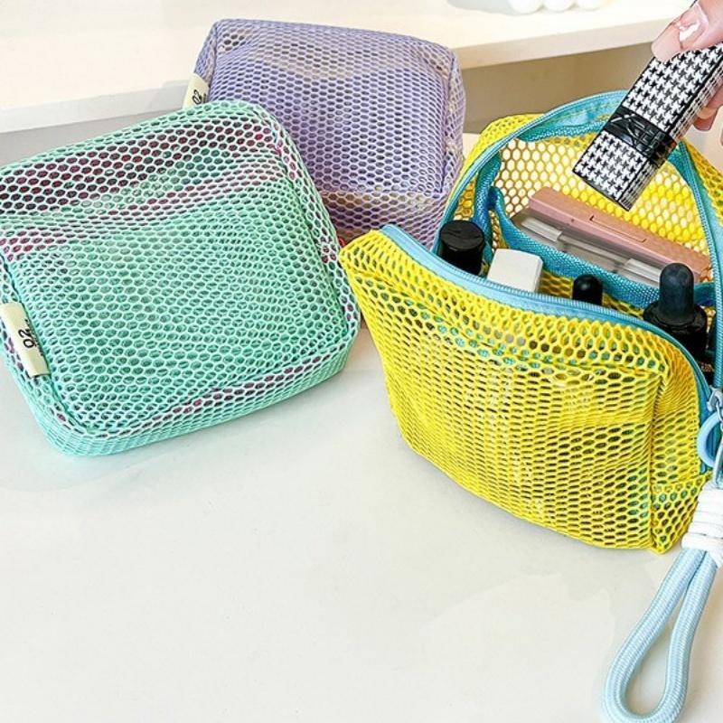 Mini Geldbörse Tragbare Mesh-Make-up-Tasche Dopamin-Mesh-Gewebe Geld Lippenstift Lidschatten Aufbewahrungstasche für Reisen Einkaufen