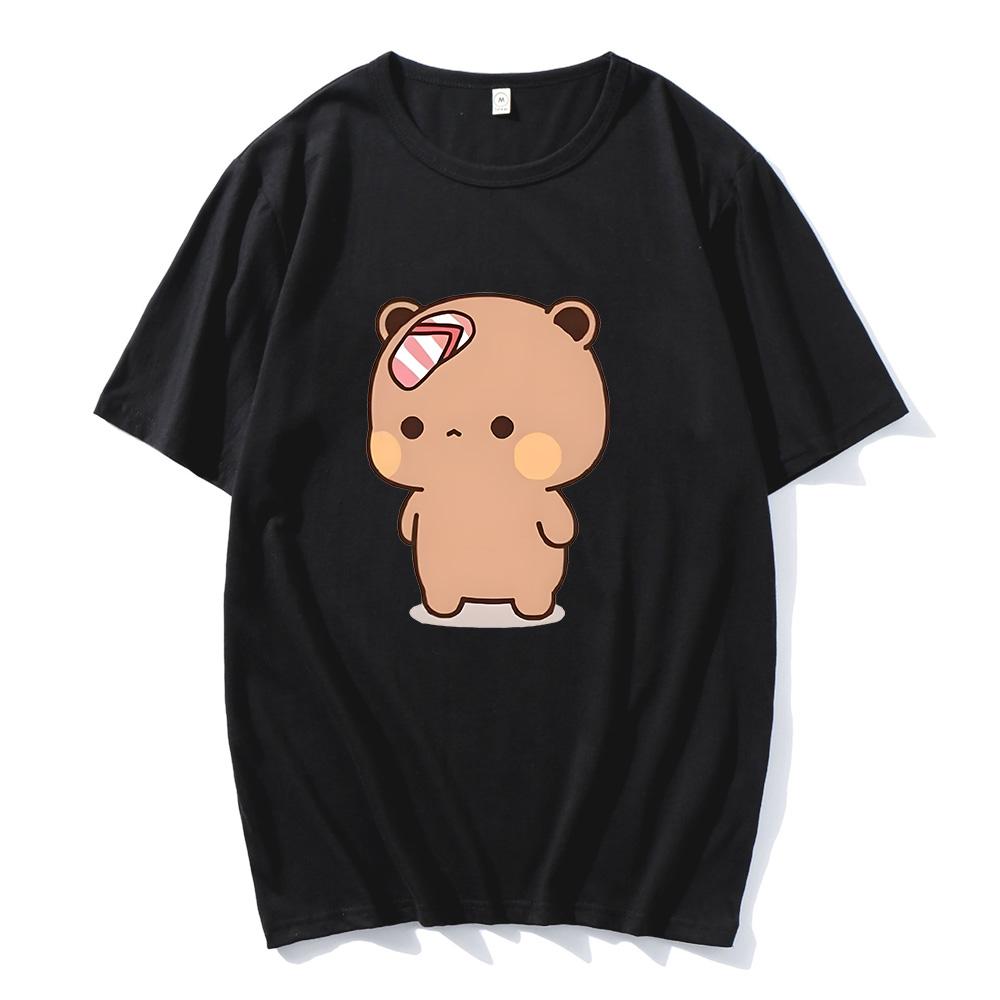 

Пара Бубу бросает шлепанцы в Дуду футболка смешная одежда на День святого Валентина милый панда Бубу Дуду топы Y2k хлопковая футболка XS