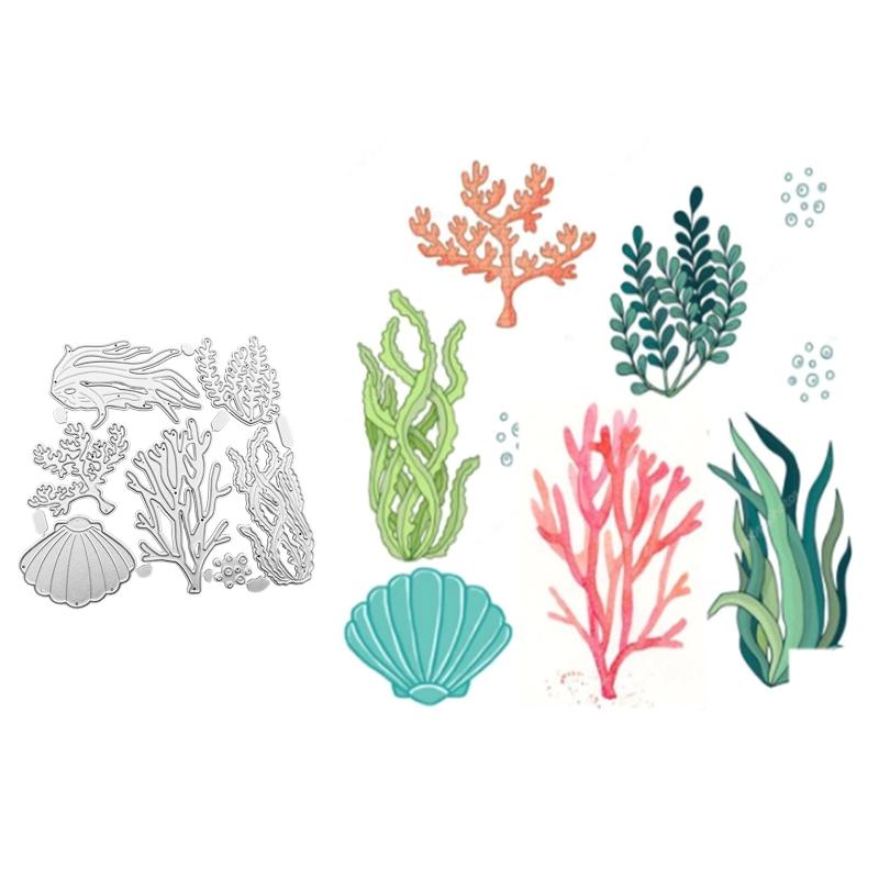Sea Creatures Theme Metal Die Cuts Cutting Dies Cut Stencils for DIY Embossing Paper Leather Scrapbooking Card Making