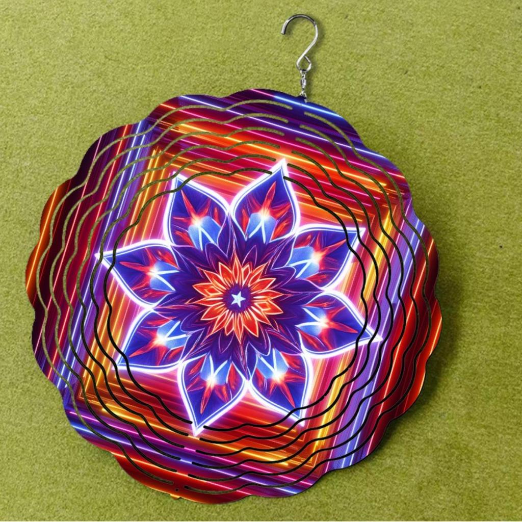 ]10 Inch Bohemian Style Metal Wind Chime with 360 Degree Swivel Hook No Battery Needed Perfect for Balcony Patio Decor Animal Theme Gift