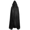 Halloween Cape Black Hooded Medieval Wizard Robe Cosplay Costume Adults Kids Halloween Performance Cloak