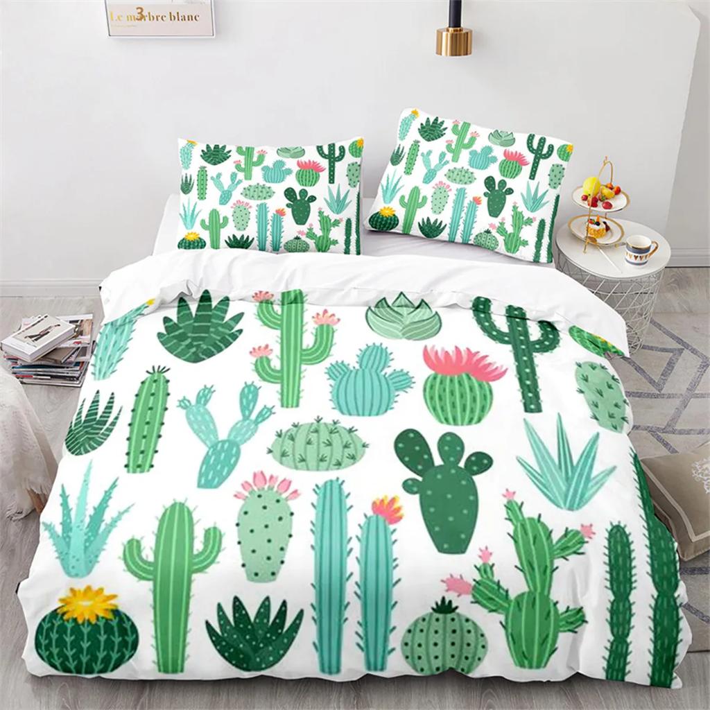 Cactus Soft Duvet Cover Tropical Desert Plant Mountain Sunrise Microfiber Comfortable Quilt Cover for Children Tens for Bedrom Decoration King