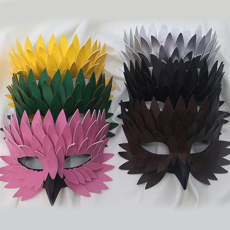 Unique Bird Beak Feather Style Half Face Mask Cosplay Accessory For Costume Parties Masquerades Theme Event