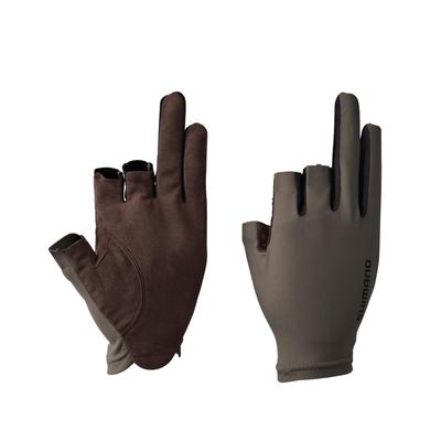 SHIMANO Sensible Handschuhe 3 Fingerlinge Braun L GL-006V