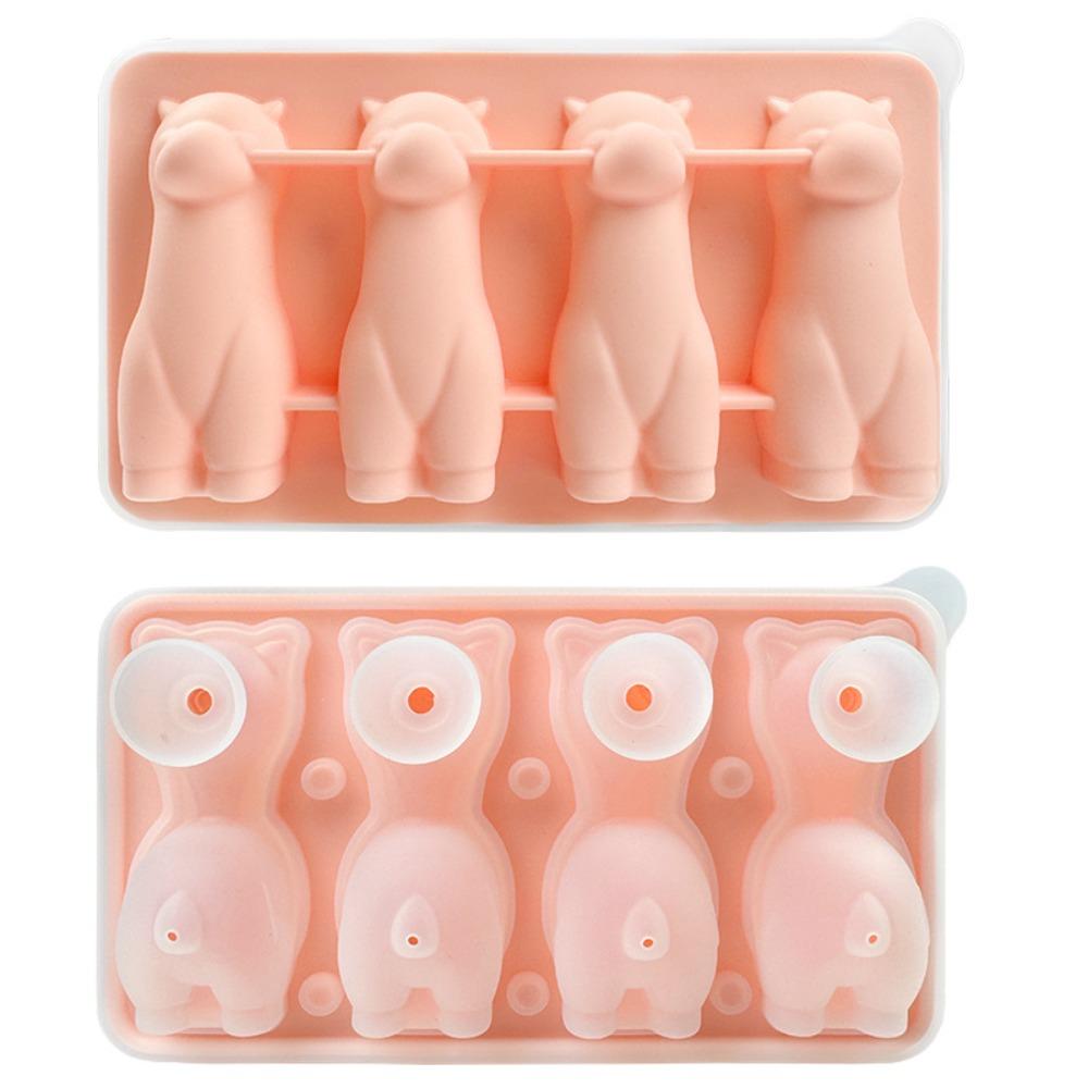 Silicone Ice Cube Tray 3D Alpaca Ice Cream Mold Novelty Long Ice Stick Tray Summer