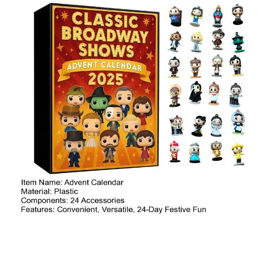 2025 Broadway Shows Advent Calendar 24-Day Countdown Box with Collectible Figurines