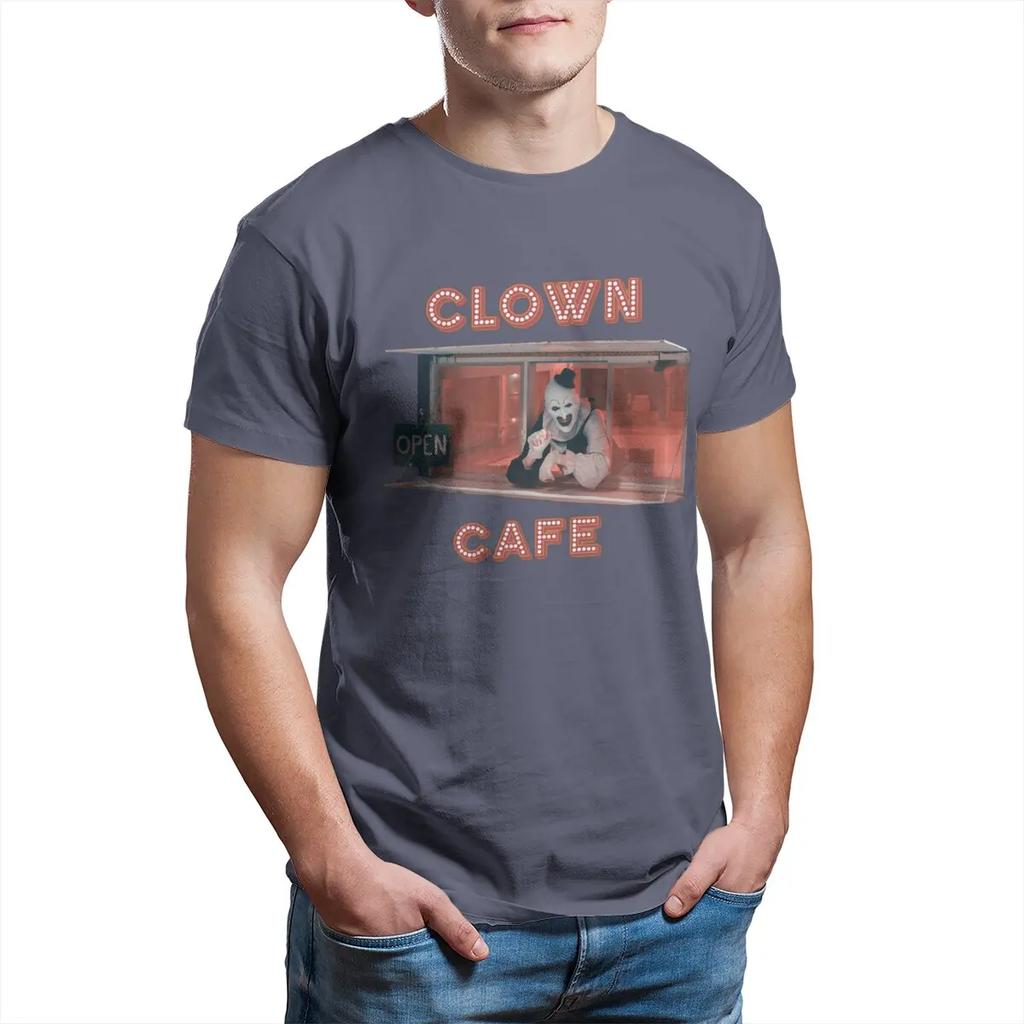 Terrifier Clown Cafe funny T Shirt Horror movie Scary clown Halloween Terrifier Film 100% Cotton printed Gift Idea T-Shirt