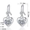 Sterling Heart Stud Earrings With Full Moissanite Ocean Design Women Sweet Chic Style 2025