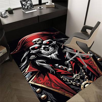 1pc Skull Pirate Carpet, Office Rug Outdoor Mat Home Decor Area Carpet Festival