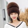 Women Winter Luxury Rabbit Fur Hat Knitted Rex Rabbit Fur Hat Top  Fox Fur Cap Genuine Fox Fur Beanies Hat