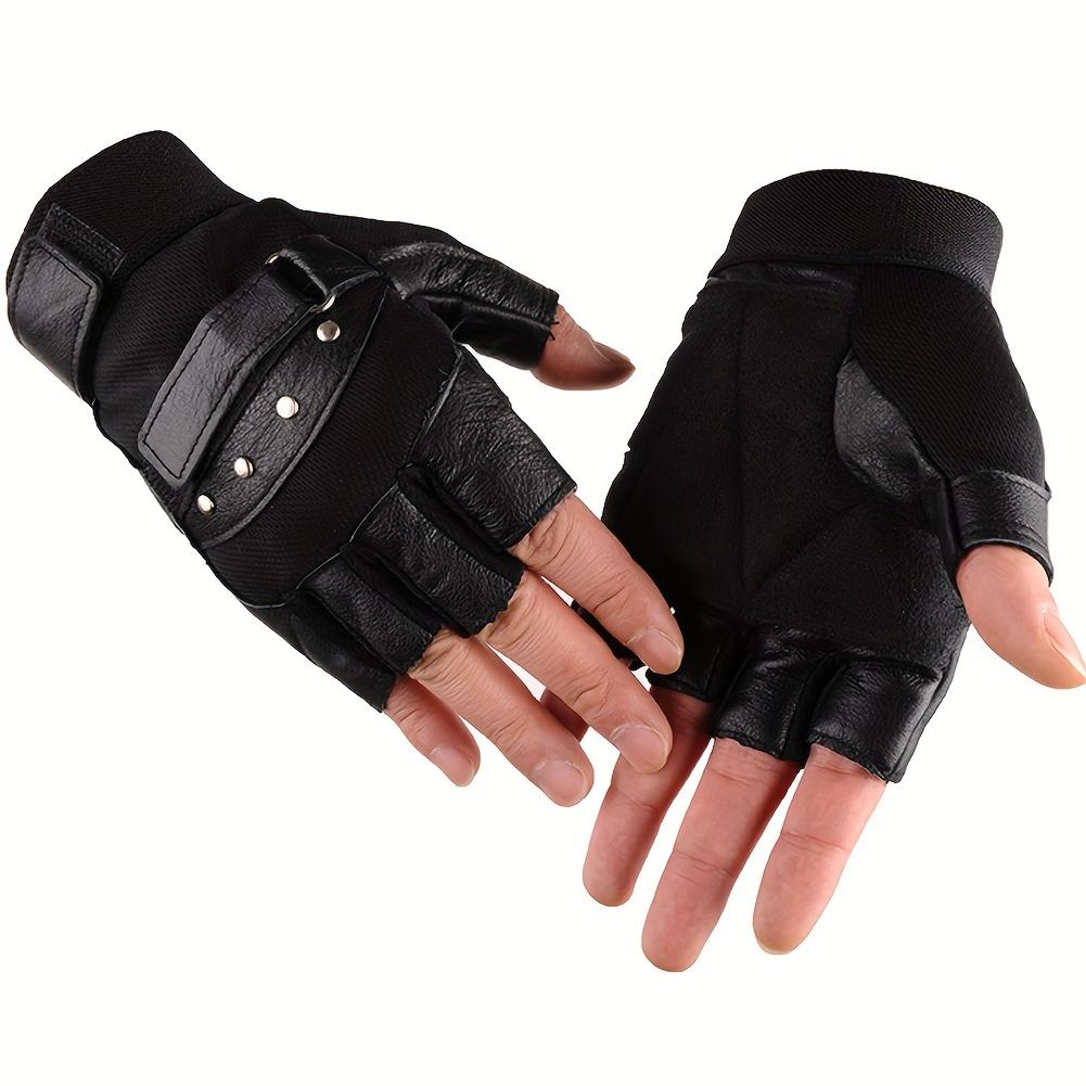 Authentic Leather Half-Finger Gloves for Both Men And Women Ideal for Weightlifting And Fitness - Breathable And Non-Slip