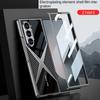 Electroplated Leather Phone Case for Samsung Galaxy Z Fold 7 6 5 4 3 Fold7 Fold6 Fold5 Fold4 5G Hard Shell Protective Film Cover