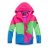 Girls' Candy Color Waterproof Windbreaker Jacket: Hooded, Breathable, Fleece-Lined, Printed.
