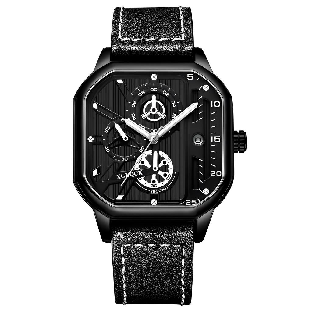 Year Square Watch Men'S Simple Large Dial Fashion Teen Men'S Luminous Quartz Watch
