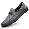 Scarpe Casual da Uomo alla Moda Slip-on Fatte a Mano in Vera Pelle Mocassini Comodi Scarpe da Guida Antiscivolo da Uomo per Esterno